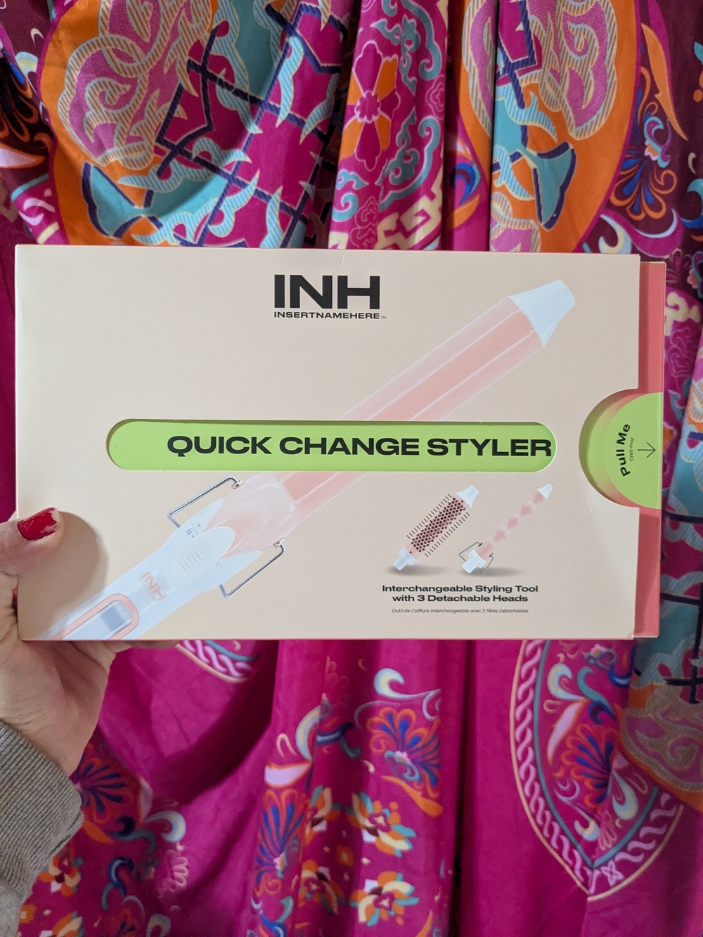 INH Quick Change Styler — Pink and White Interchangeable Hair Tool NIB